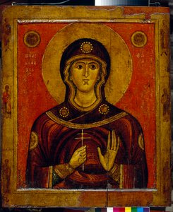 Heilige Juliana van Nicomedië (begin 4e eeuw) - Icoon van de Novgorod-traditie (Rusland), tempera op hout, begin 13e eeuw door School Russian