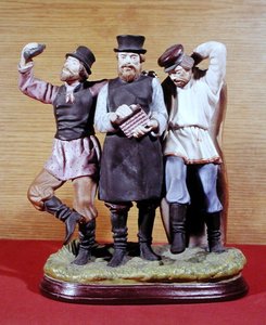 Drie dronken Moujiks, gemaakt door de Gardner-fabriek, Moskou, c.1860-70
