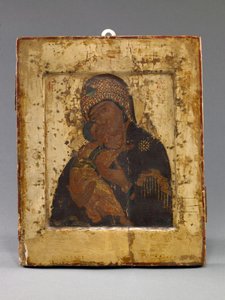 Volokolamskaya Moeder van God (tempera op paneel) door School Russian