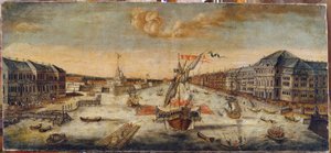 Uitzicht op de kades van de Neva (Sint-Petersburg) door School Russian