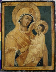 Madonna en Kind, laat 18e of vroeg 19e eeuw door School Serbian