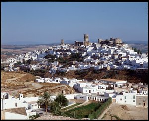 Panoramisch uitzicht op de stad Arcos de la Frontera, Andalusië, Spanje