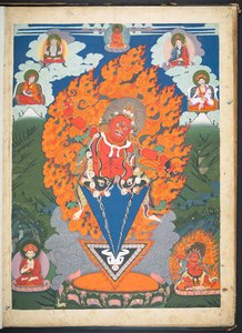 Add. Or. 3052 Een van 12 tekeningen die Tibetaanse godheden afbeelden door een Tibetaanse kunstenaar, waarschijnlijk in Lhasa, c.1800 (gouache op papier) door School Tibetan