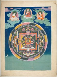 Een van 12 tekeningen die Tibetaanse godheden afbeelden door een Tibetaanse kunstenaar, waarschijnlijk in Lhasa, c.1800 door School Tibetan