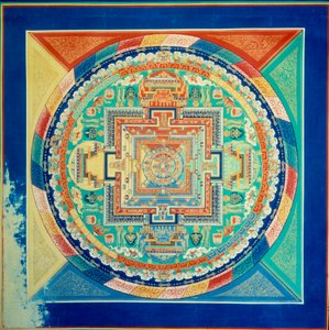 Mandala de Sarvavid Vairocana plafond van het Potala paleis in Lhasa, Tibet