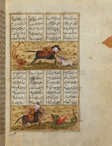 Sultan Mahmud doodt een leeuw en een draak