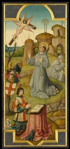St. Franciscus ontvangt de stigmata; (verso) Christus in de tuin van Getsemane, circa 1470 door School of Amiens