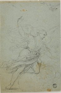 Engel Annunciate (recto); Samson en de Leeuw (verso)