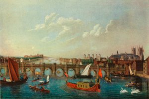De Koninklijke Barge op de Rivier de Theems, Londen door School of Samuel Scott