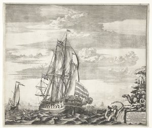 Vlaggenschip Goto Predestinatsia De Voorzienigheid van God gebouwd door Peter de Grote in Voronezh, 1700 door Schoonebeek