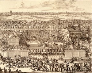 Duitse Wijk Nemetskaya sloboda in Moskou rechterdeel, 1705 door Schoonebeek
