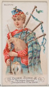 Doedelzak, uit de serie Muziekinstrumenten N82 voor Duke merk sigaretten, 1888