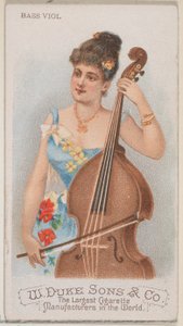 Basviool, uit de serie Muziekinstrumenten N82 voor Duke sigarettenmerk, 1888 door Schumacher and Ettlinger