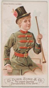 Koetshoorn, uit de serie Muziekinstrumenten N82 voor Duke merk sigaretten, 1888 door Schumacher and Ettlinger