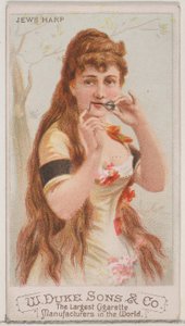 Jodenharp, uit de serie Muziekinstrumenten N82 voor Duke sigaretten, 1888 door Schumacher and Ettlinger