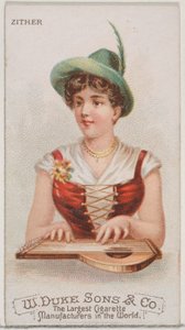 Zither, uit de serie Muziekinstrumenten N82 voor Duke sigaretten, 1888
