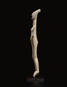 Cycladische liggende vrouwelijke figuur, naamstuk van de Schuster Meester, Vroeg Cycladisch II, c.2400 v.Chr. door Schuster Master