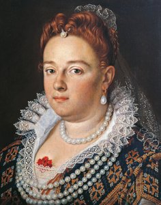 Portret van Bianca Cappiello, vrouw van Francesco I de