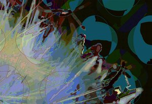 Artisjok abstract horizontaal 8 door Scott J. Davis