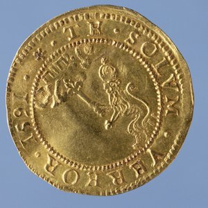 4-ponds Schots (hoedstuk) van Jacobus I, Edinburgh munt, 1591 (achterkant)
