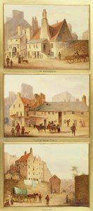 Canongate, voet van West Port en Calton, detail (Edinburgh: Negen uitzichten van de oude stad)