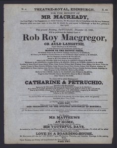 Theaterprogramma voor het Theatre Royal, Edinburgh door Scottish School