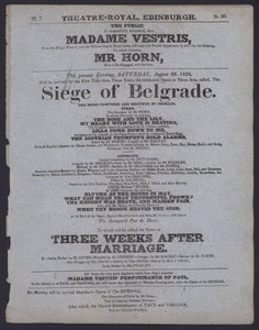 Theaterprogramma voor het Theatre Royal, Edinburgh, 23 augustus 1823 door Scottish School