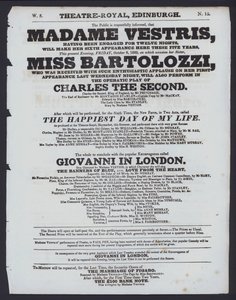Theaterprogramma voor het Theatre Royal, Edinburgh, 9 oktober 1829 door Scottish School