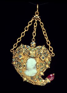 Medallion Set, met een camee portret van Mary, Queen of Scots