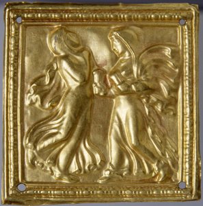 Scythische kunst: Vierkante plaquette met dansers door Scythian
