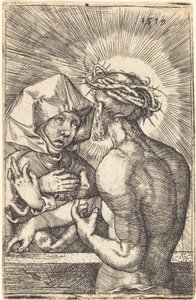 Christus Gekroond met Doornen Spreekt met Zijn Moeder door Sebald Beham