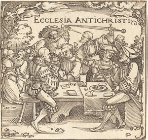 Ecclesia Antichristi door Sebald Beham