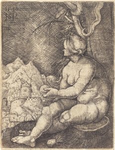 Eva Zittend door Sebald Beham