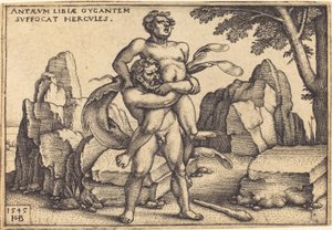 Hercules doodt Anthaeus door Sebald Beham
