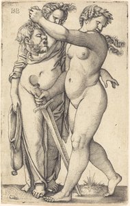 Judith Lopend naar Links, en Haar Dienstmaagd door Sebald Beham