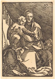 Madonna en kind onder een baldakijn
