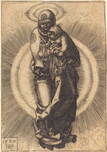 Madonna op de halve maan door Sebald Beham