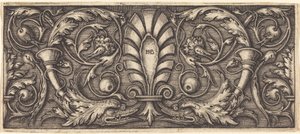 Ornament met Twee Groteske Dolfijnen door Sebald Beham
