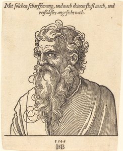 Portret van een Oudere Man naar Links door Sebald Beham