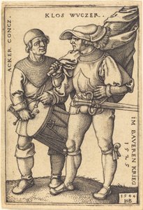 Vaandeldrager en Trommelaar door Sebald Beham