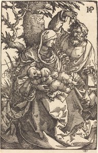De Heilige Familie Onder een Boom door Sebald Beham