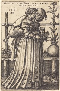 De dame en de dood door Sebald Beham