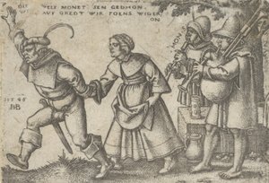 Het einde van het jaar, uit Het boerenfeest of de twaalf maanden door Sebald Beham