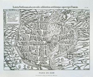 Stadsplan van Parijs c.1530