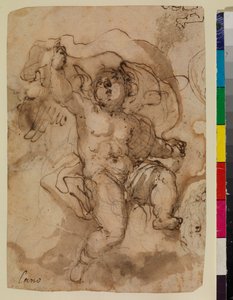 Putto op een wolk (recto) door Sebastian (attr.to) Munoz