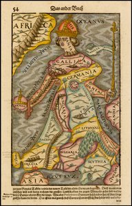 Europa regina Koningin Europa Uit de Cosmographia, 1570 door Sebastian Munster