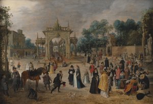 Feest in een Italiaanse villa door Sebastian Vrancx