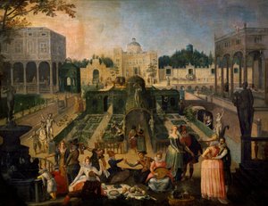 Een feest in het park van de hertog van Mantua, c.1595