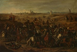 De schermutseling tussen cavaleristen door Sebastian Vrancx