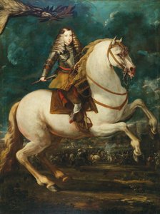 Ruiterportret van Karel II van Spanje, 1660s door Sebastian de Herrera Barnuevo